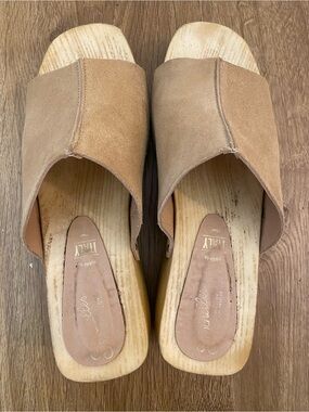 Seychelles Suede Slide Clogs in Tan - Made in Italy